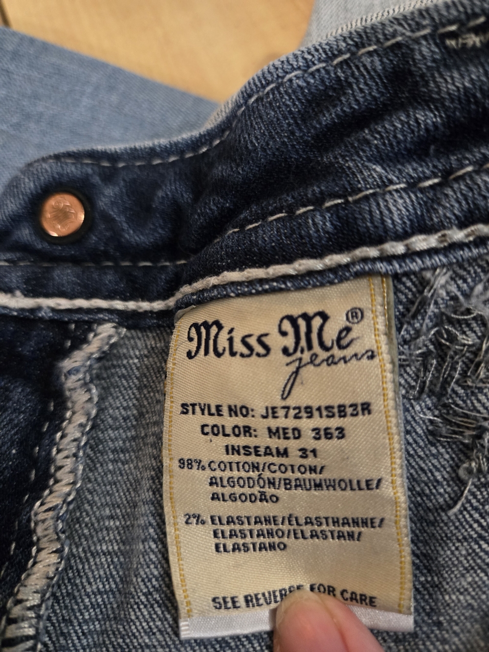 Miss Me Embellished Light Blue Women's Jeans - Picture 3 of 5